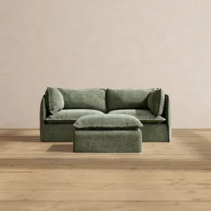 Slipcover Only - Modular Performance 2-Seater   Ottoman | Heirloom Velvet in Willow