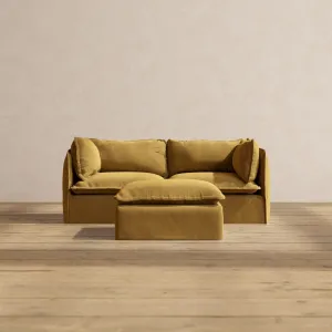 Slipcover Only - Modular Performance 2-Seater   Ottoman | Luxury Velvet in Toffee