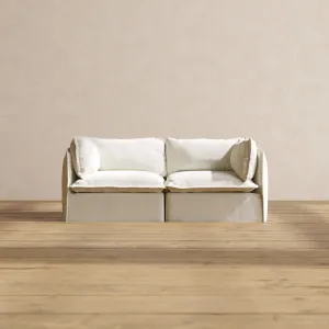 Slipcover Only - Modular Performance 2-Seater | Plush Weave in Eggshell