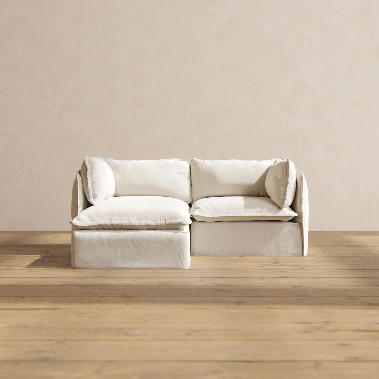 Slipcover Only - Modular Performance 2-Seater Sectional | Blended Weave in Flour