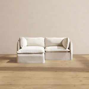 Slipcover Only - Modular Performance 2-Seater Sectional | Blended Weave in Flour