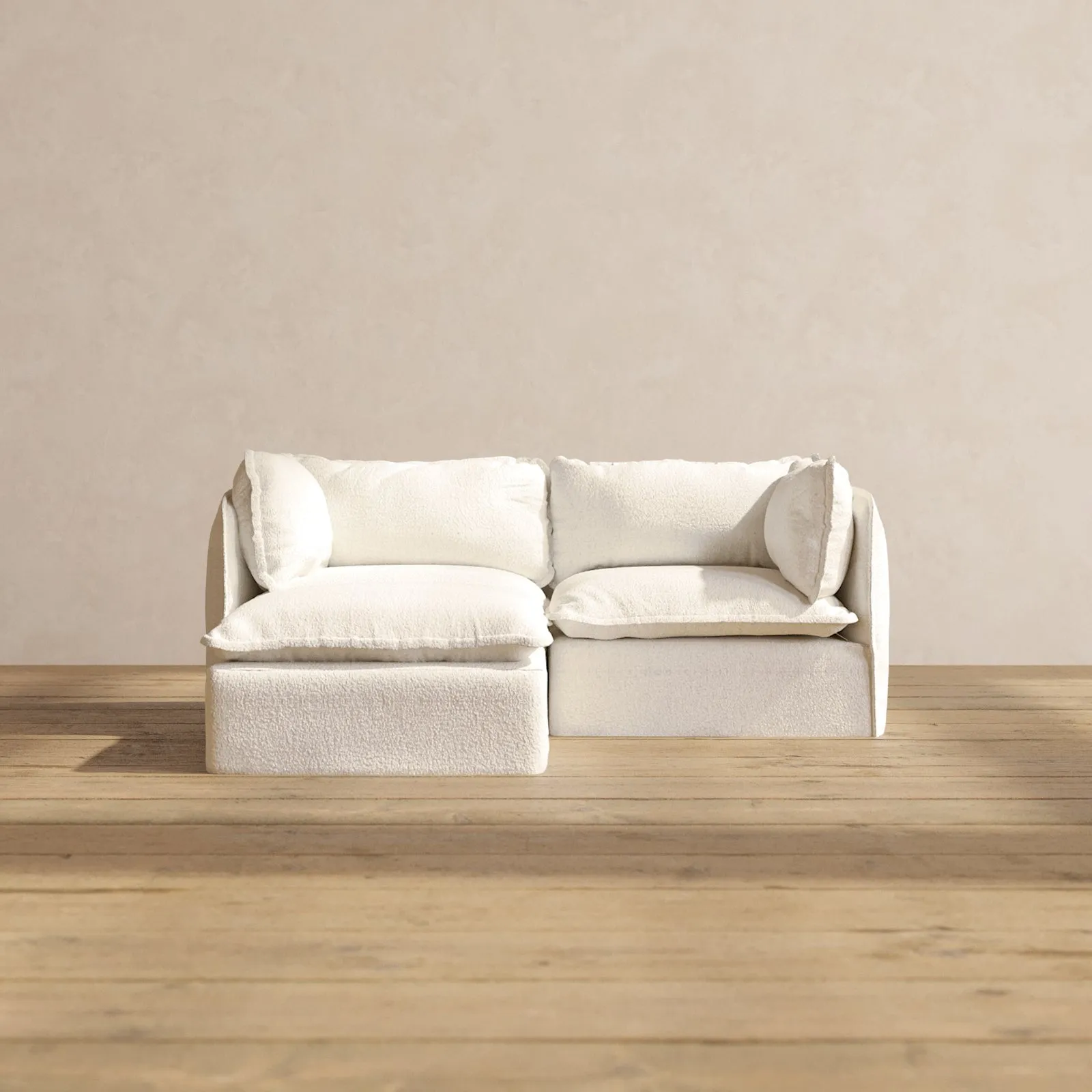 Slipcover Only - Modular Performance 2-Seater Sectional | Knit Boucle in Mousse