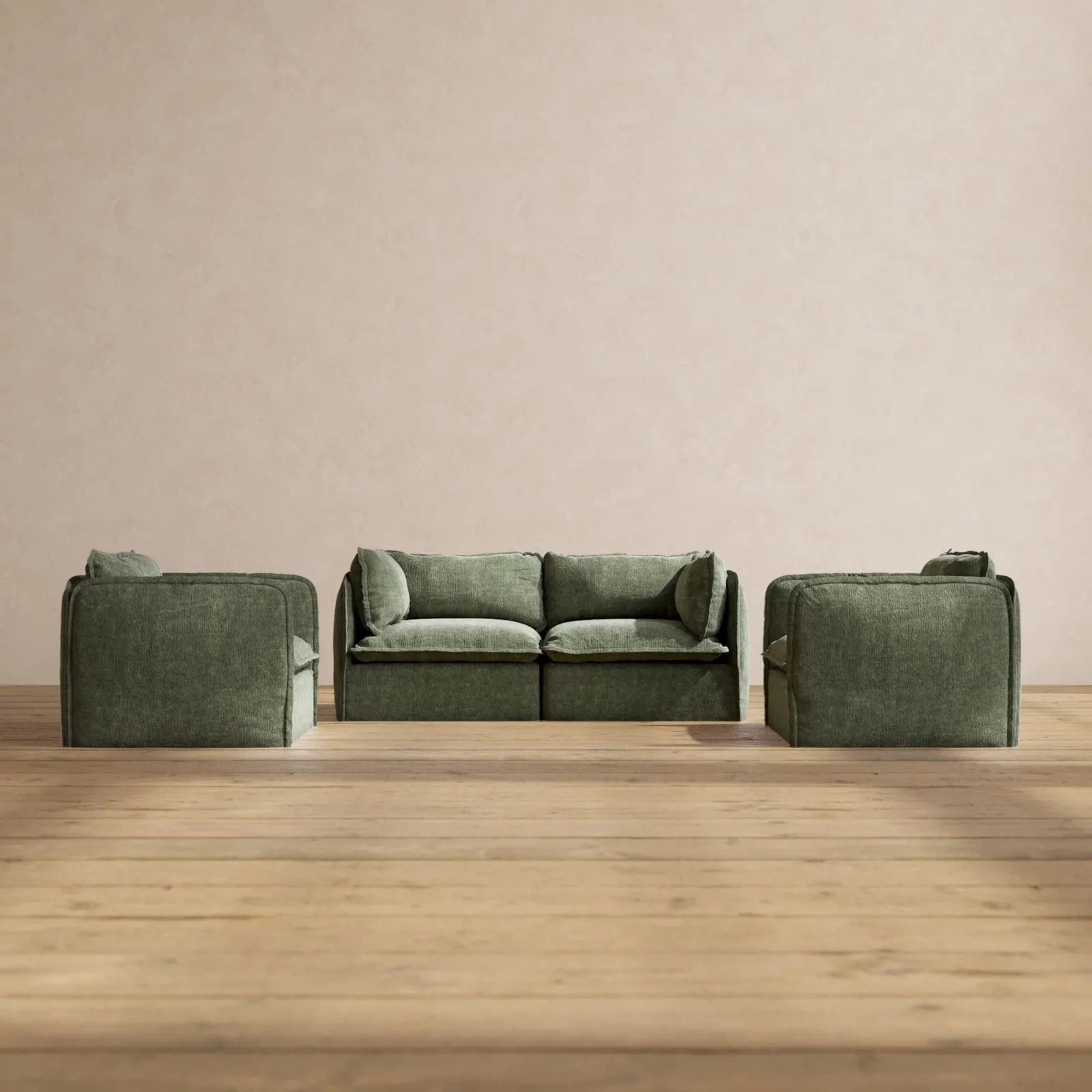 Slipcover Only - Modular Performance 2-Seater Sofa   Armchair Set | Heirloom Velvet in Willow