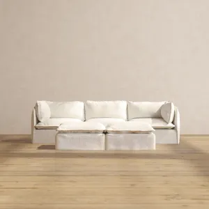 Slipcover Only - Modular Performance 3-Seater   Bench Ottoman | Knit Boucle in Mousse