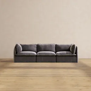 Slipcover Only - Modular Performance 3-Seater | Luxury Velvet in Cinder