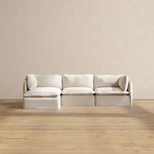 Slipcover Only - Modular Performance 3-Seater Sectional | Blended Weave in Flour