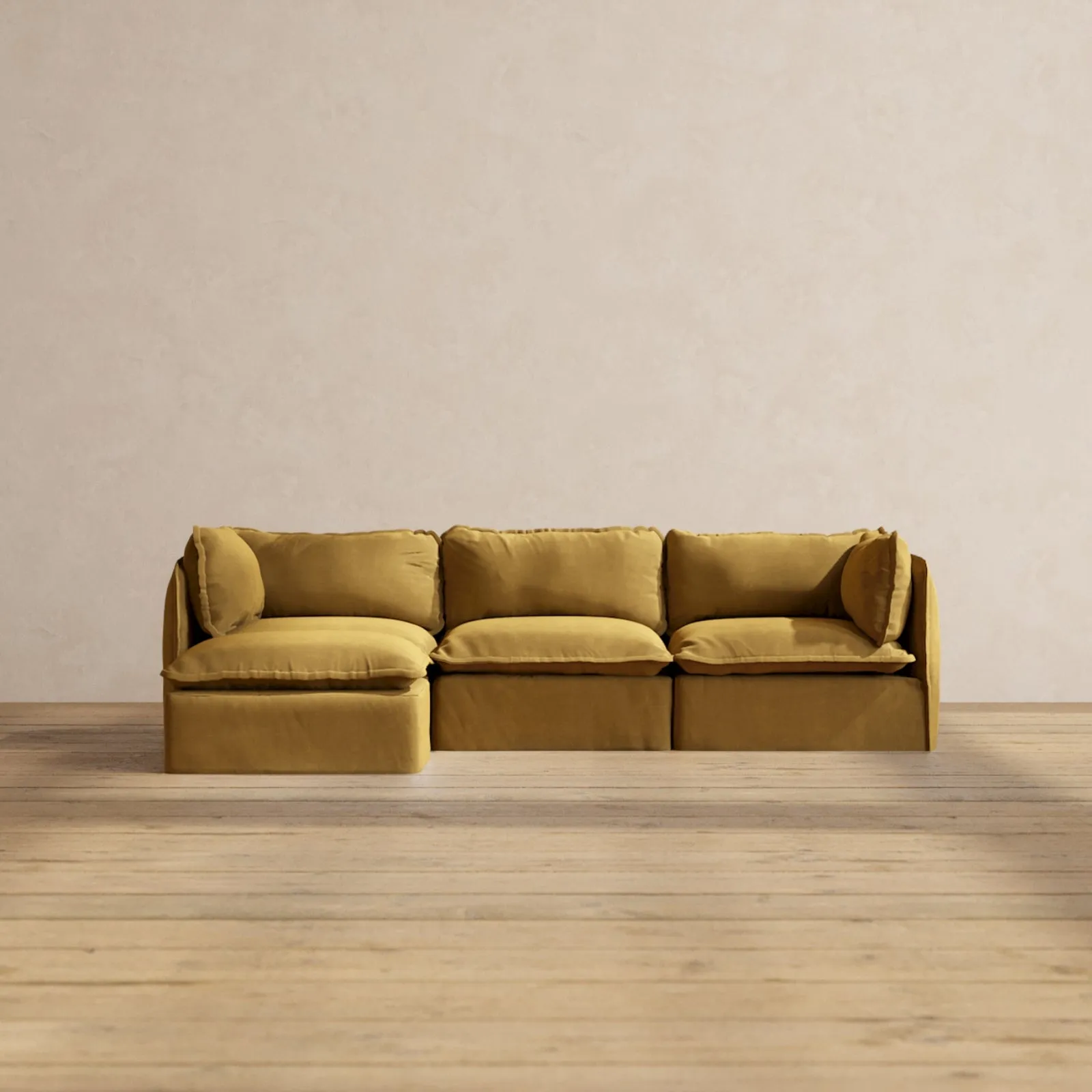 Slipcover Only - Modular Performance 3-Seater Sectional | Luxury Velvet in Toffee