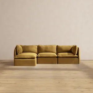 Slipcover Only - Modular Performance 3-Seater Sectional | Luxury Velvet in Toffee