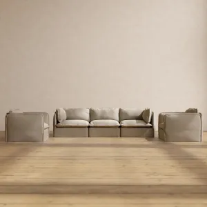 Slipcover Only - Modular Performance 3-Seater Sofa   Armchair Set | Luxury Velvet in Dune