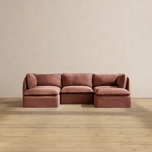 Slipcover Only - Modular Performance 3-Seater U-Sectional | Heirloom Velvet in Chestnut