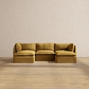 Slipcover Only - Modular Performance 3-Seater U-Sectional | Luxury Velvet in Toffee