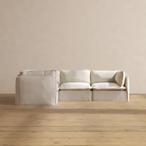 Slipcover Only - Modular Performance 4-Seater Corner Sectional | Blended Weave in Flour