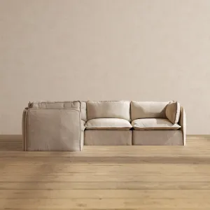 Slipcover Only - Modular Performance 4-Seater Corner Sectional | Blended Weave in Oat