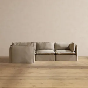 Slipcover Only - Modular Performance 4-Seater Corner Sectional | Luxury Velvet in Dune