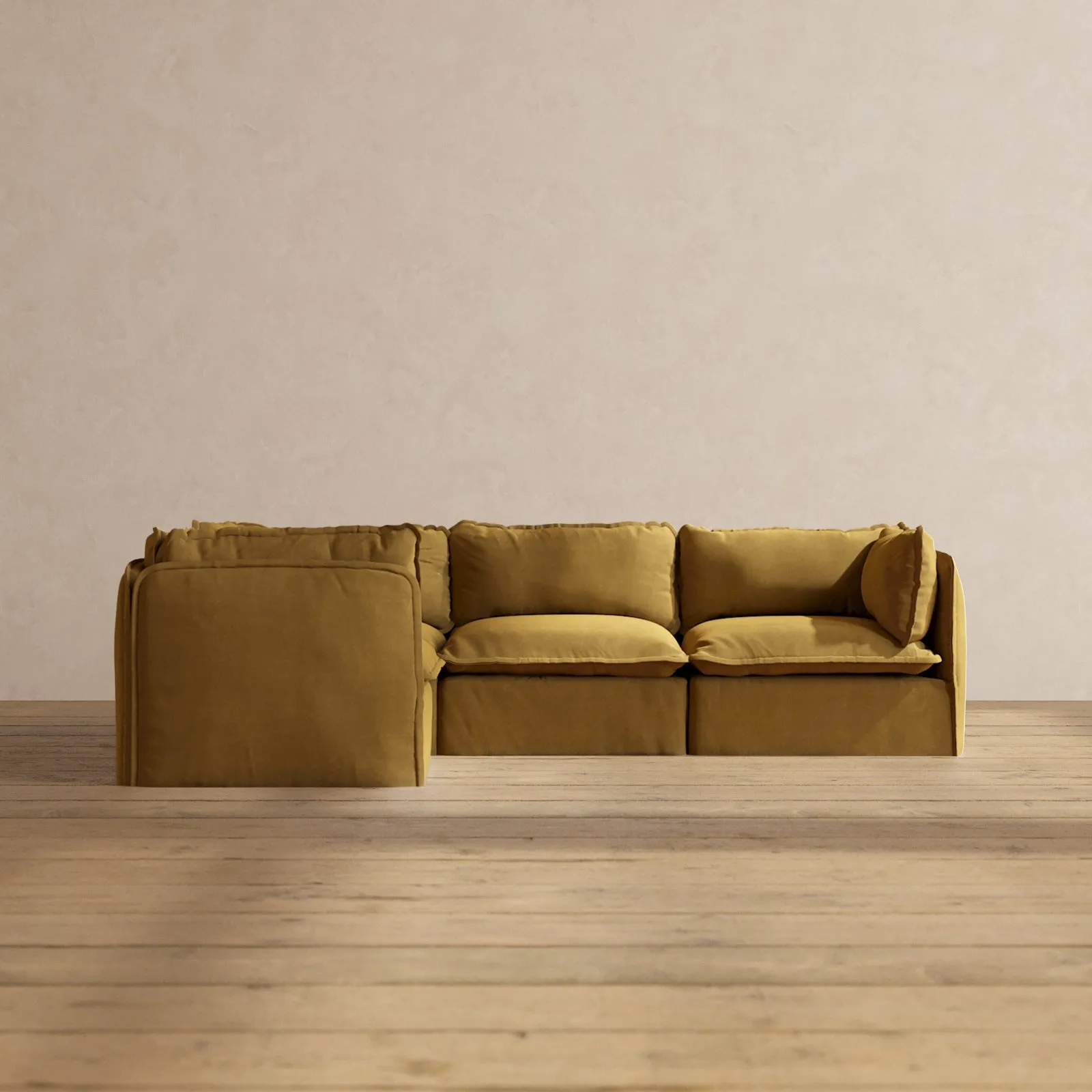 Slipcover Only - Modular Performance 4-Seater Corner Sectional | Luxury Velvet in Toffee