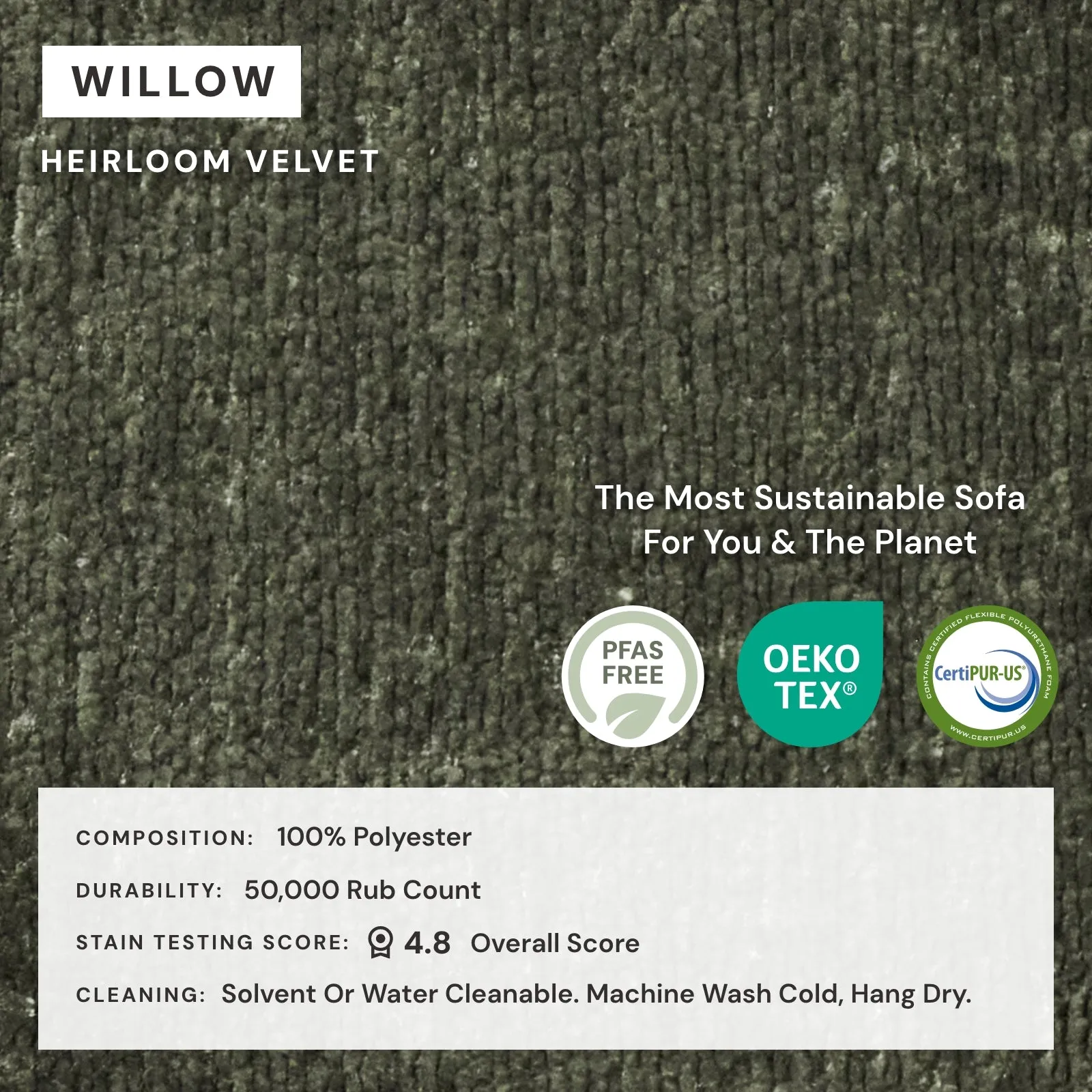 Slipcover Only - Modular Performance 4-Seater | Heirloom Velvet in Willow