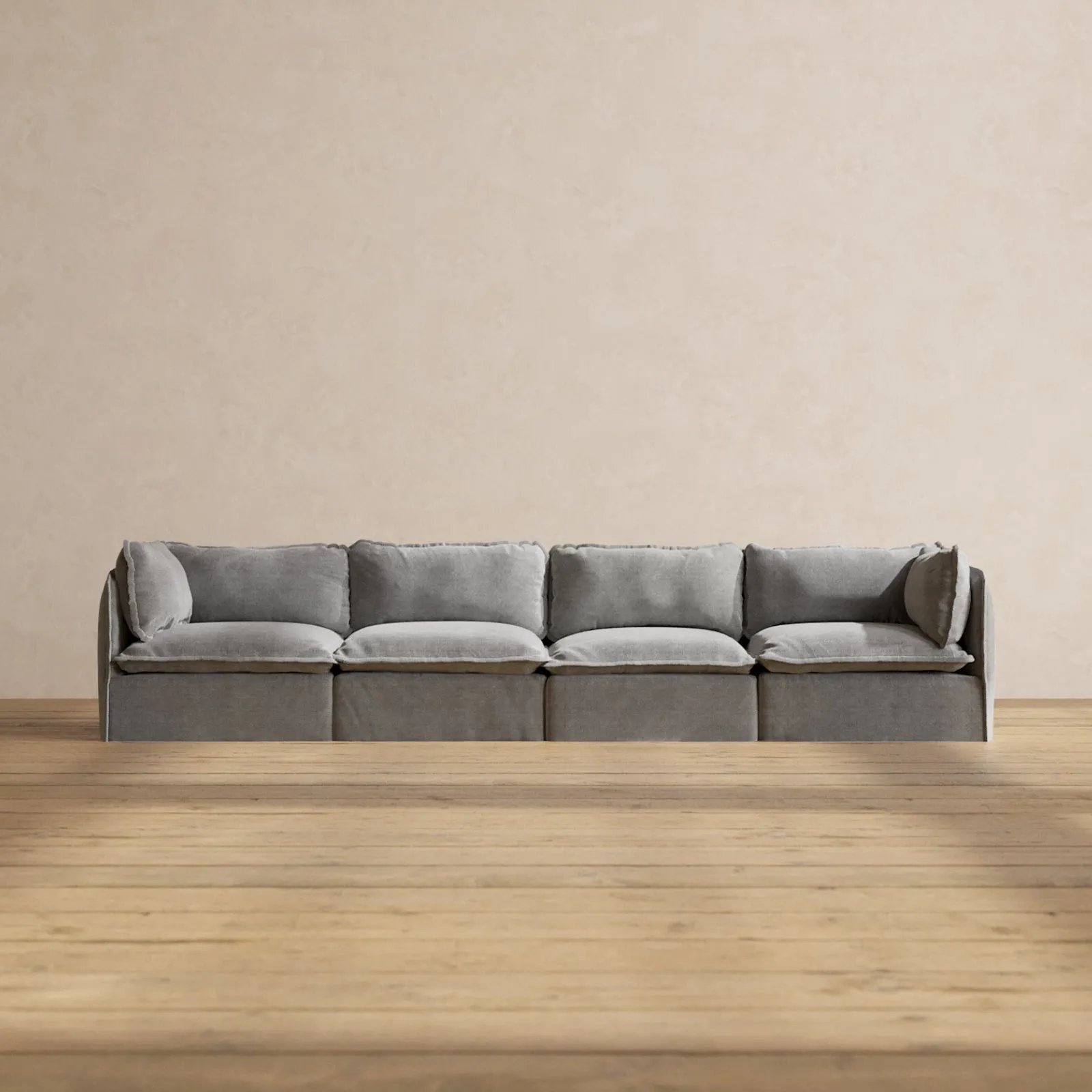 Slipcover Only - Modular Performance 4-Seater | Plush Weave in Ash