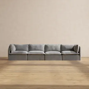 Slipcover Only - Modular Performance 4-Seater | Plush Weave in Ash