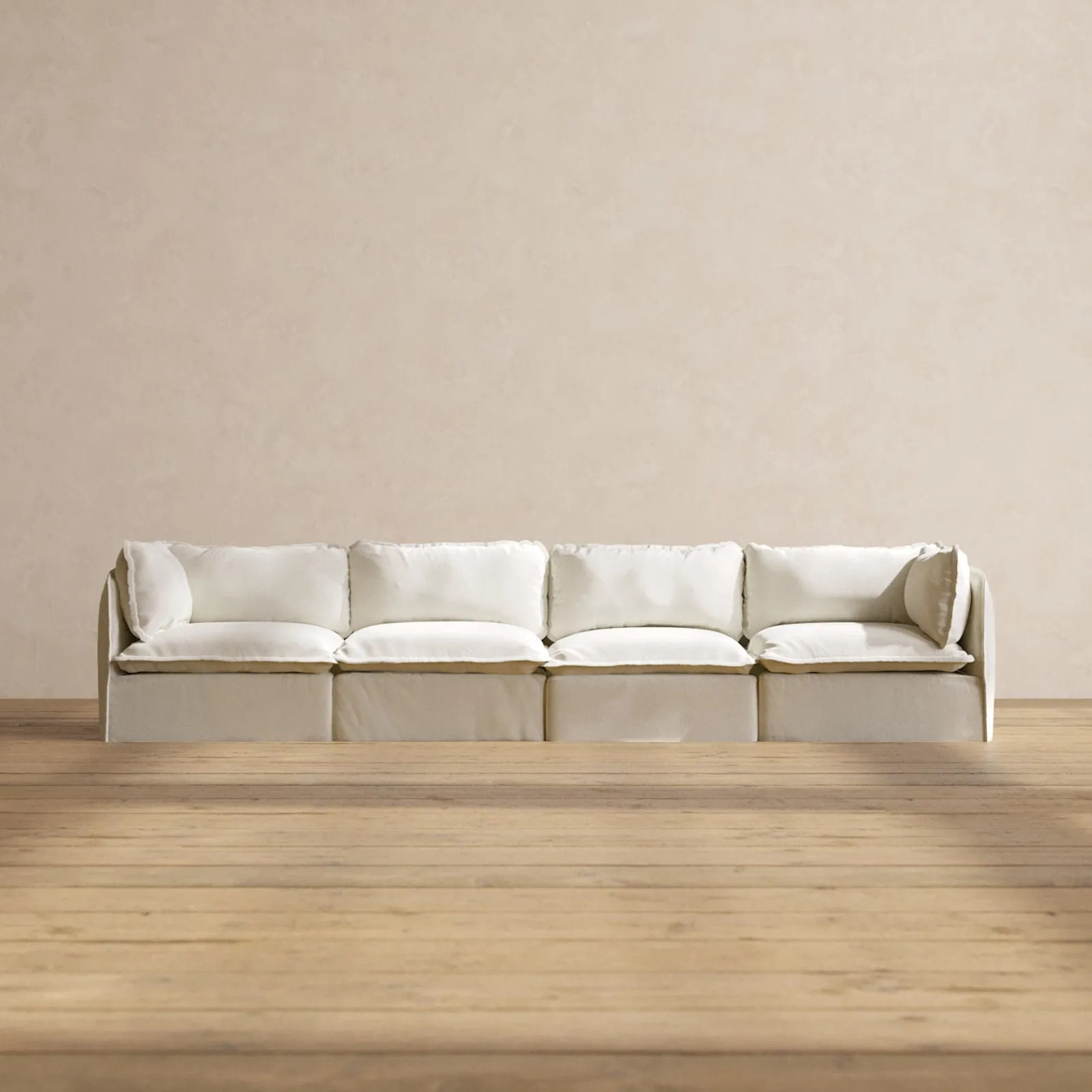 Slipcover Only - Modular Performance 4-Seater | Plush Weave in Eggshell