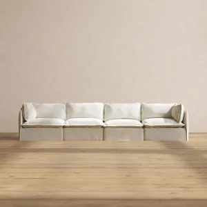 Slipcover Only - Modular Performance 4-Seater | Plush Weave in Eggshell