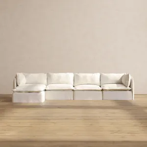 Slipcover Only - Modular Performance 4-Seater Sectional | Knit Boucle in Mousse