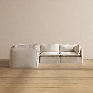 Slipcover Only - Modular Performance 5-Seater Corner Sectional | Blended Weave in Flour
