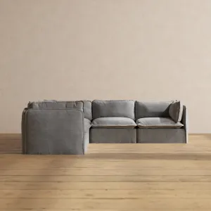 Slipcover Only - Modular Performance 5-Seater Corner Sectional | Plush Weave in Ash