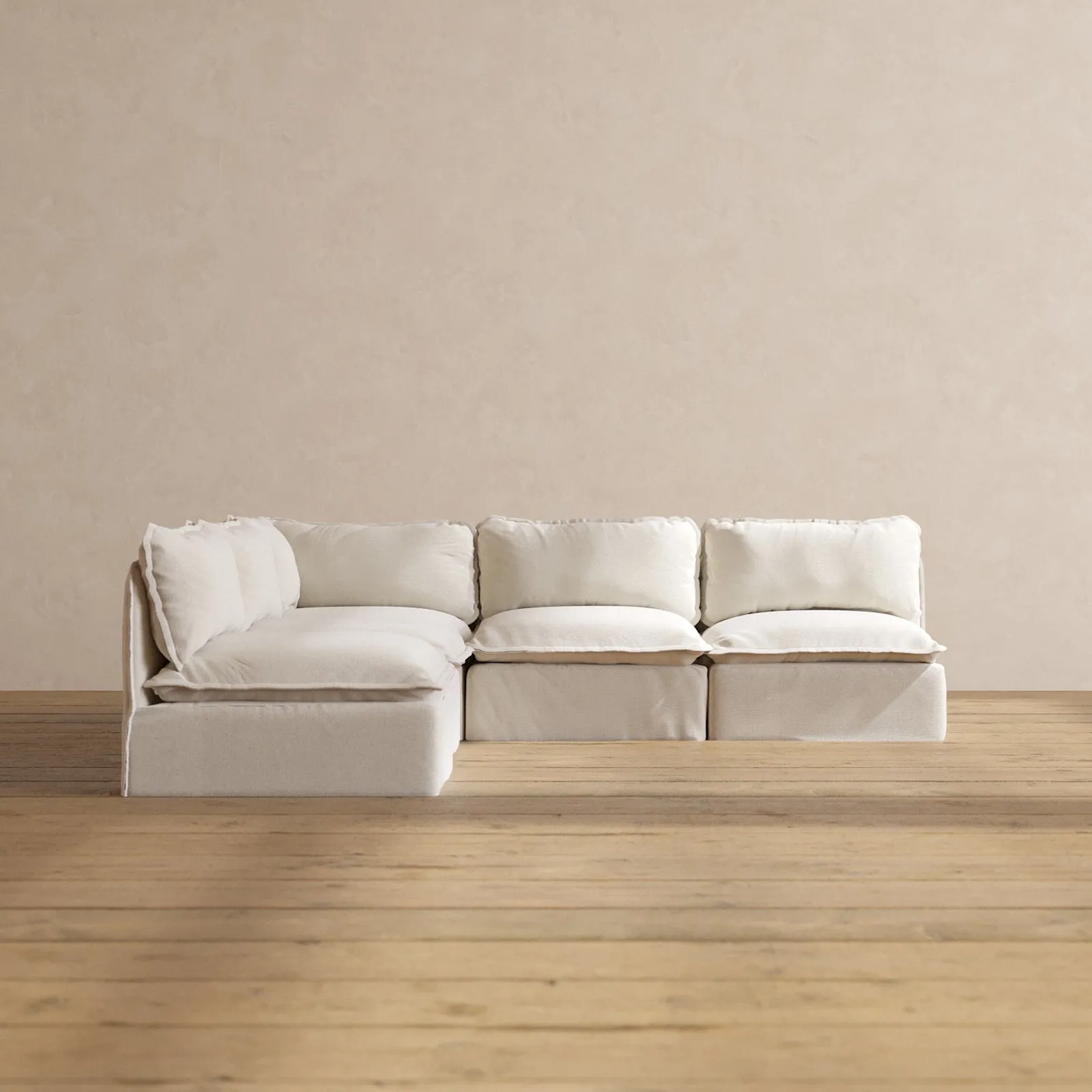 Slipcover Only - Modular Performance 5-Seater Open-Ends Corner Sectional | Blended Weave in Flour