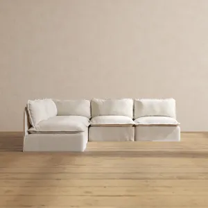 Slipcover Only - Modular Performance 5-Seater Open-Ends Corner Sectional | Blended Weave in Flour