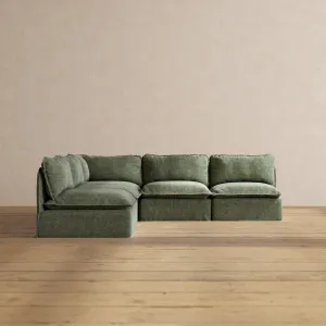 Slipcover Only - Modular Performance 5-Seater Open-Ends Corner Sectional | Heirloom Velvet in Willow