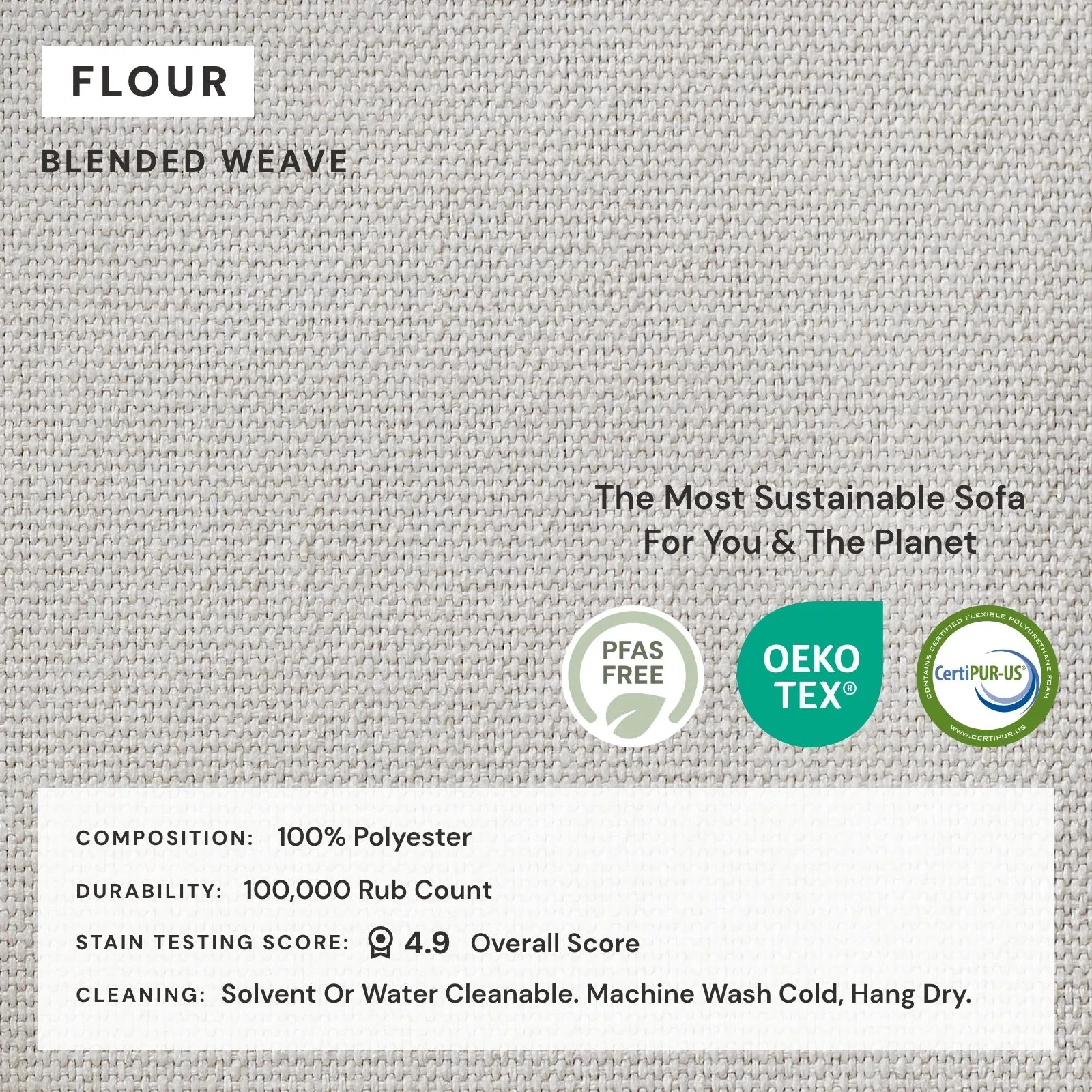 Slipcover Only - Modular Performance 6-Seater Open-Ends U-Sectional | Blended Weave in Flour