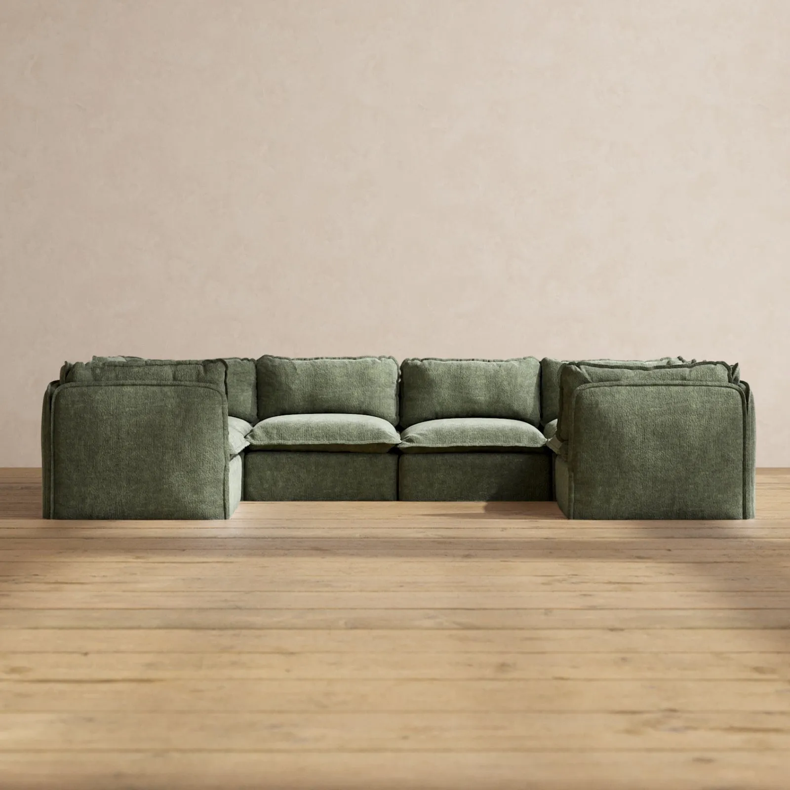 Slipcover Only - Modular Performance 6-Seater U-Sectional | Heirloom Velvet in Willow