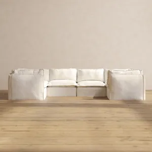 Slipcover Only - Modular Performance 6-Seater U-Sectional | Knit Boucle in Mousse