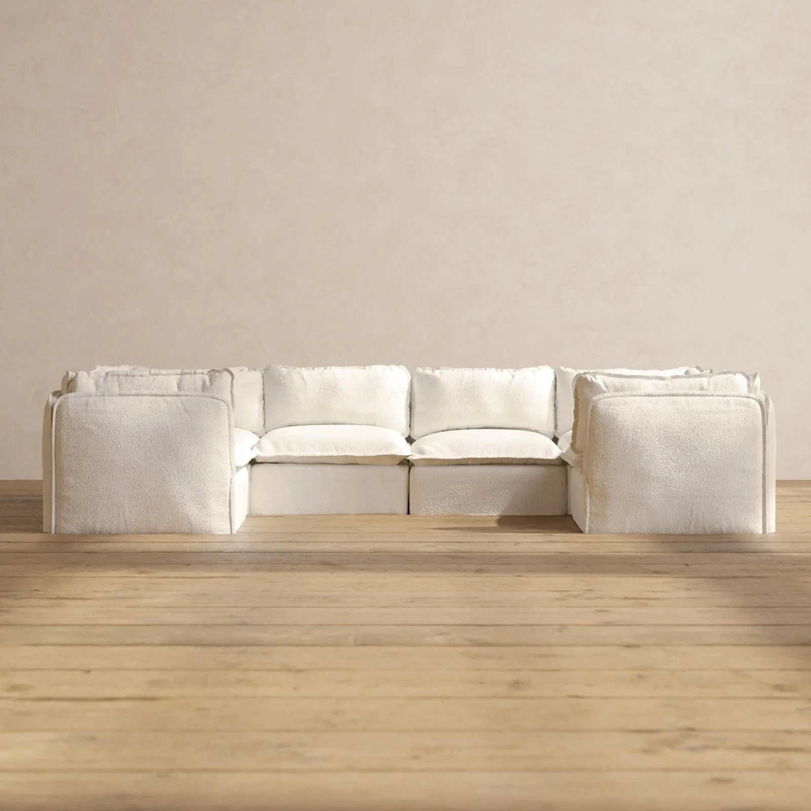 Slipcover Only - Modular Performance 6-Seater U-Sectional | Knit Boucle in Mousse