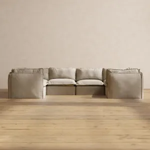 Slipcover Only - Modular Performance 6-Seater U-Sectional | Luxury Velvet in Dune