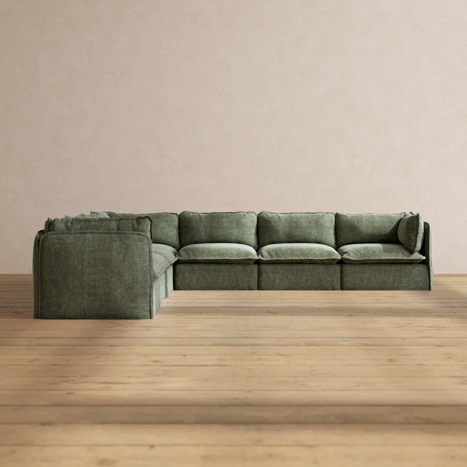 Slipcover Only - Modular Performance 7-Seater Corner Sectional | Heirloom Velvet in Willow