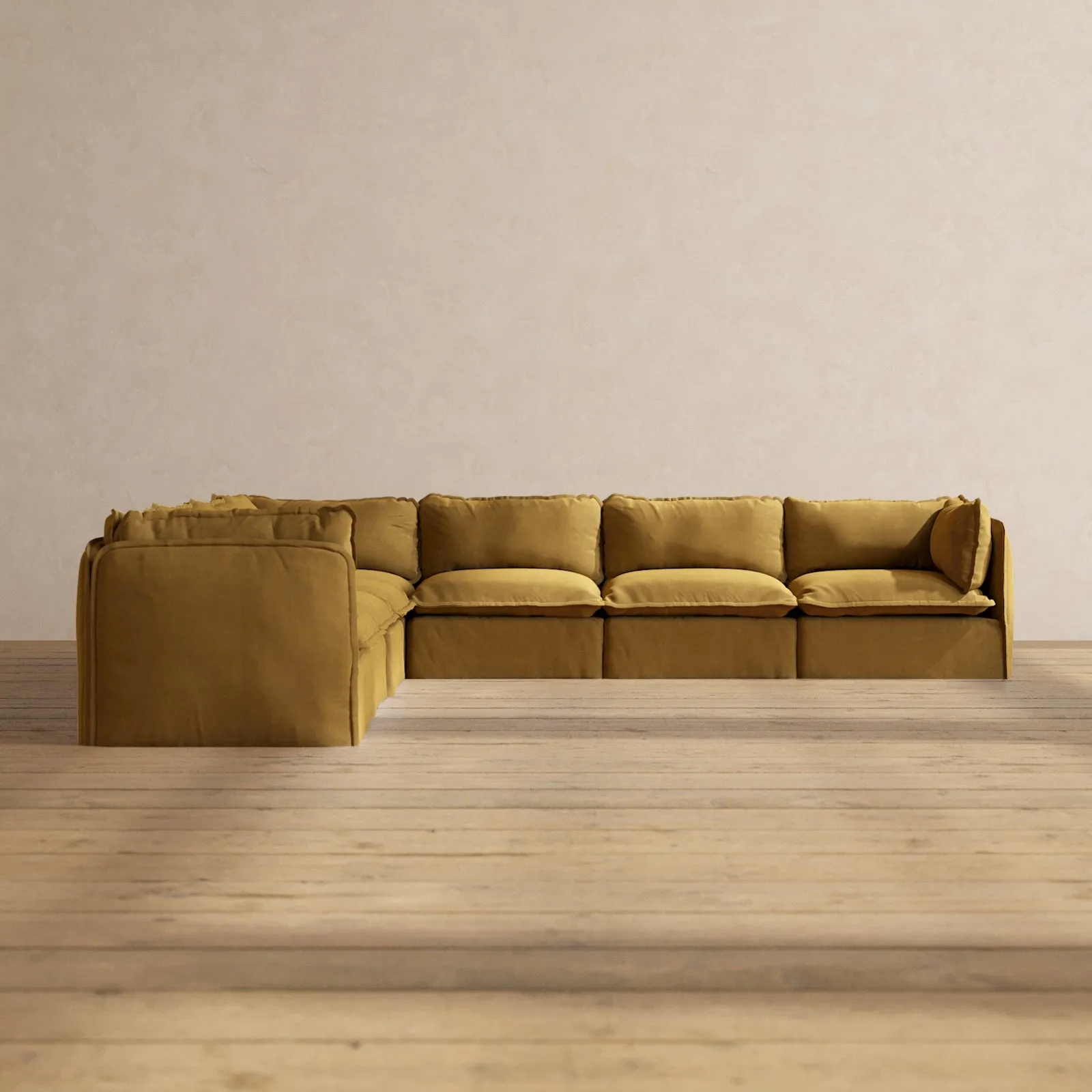 Slipcover Only - Modular Performance 7-Seater Corner Sectional | Luxury Velvet in Toffee