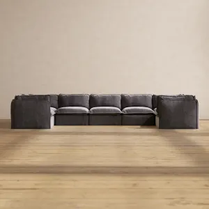 Slipcover Only - Modular Performance 7-Seater U-Sectional | Luxury Velvet in Cinder
