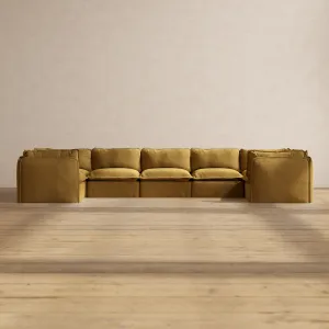 Slipcover Only - Modular Performance 7-Seater U-Sectional | Luxury Velvet in Toffee