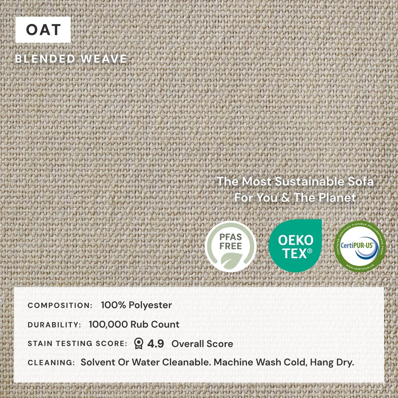 Slipcover Only - Modular Performance 8-Seater Open-Ends U-Sectional | Blended Weave in Oat