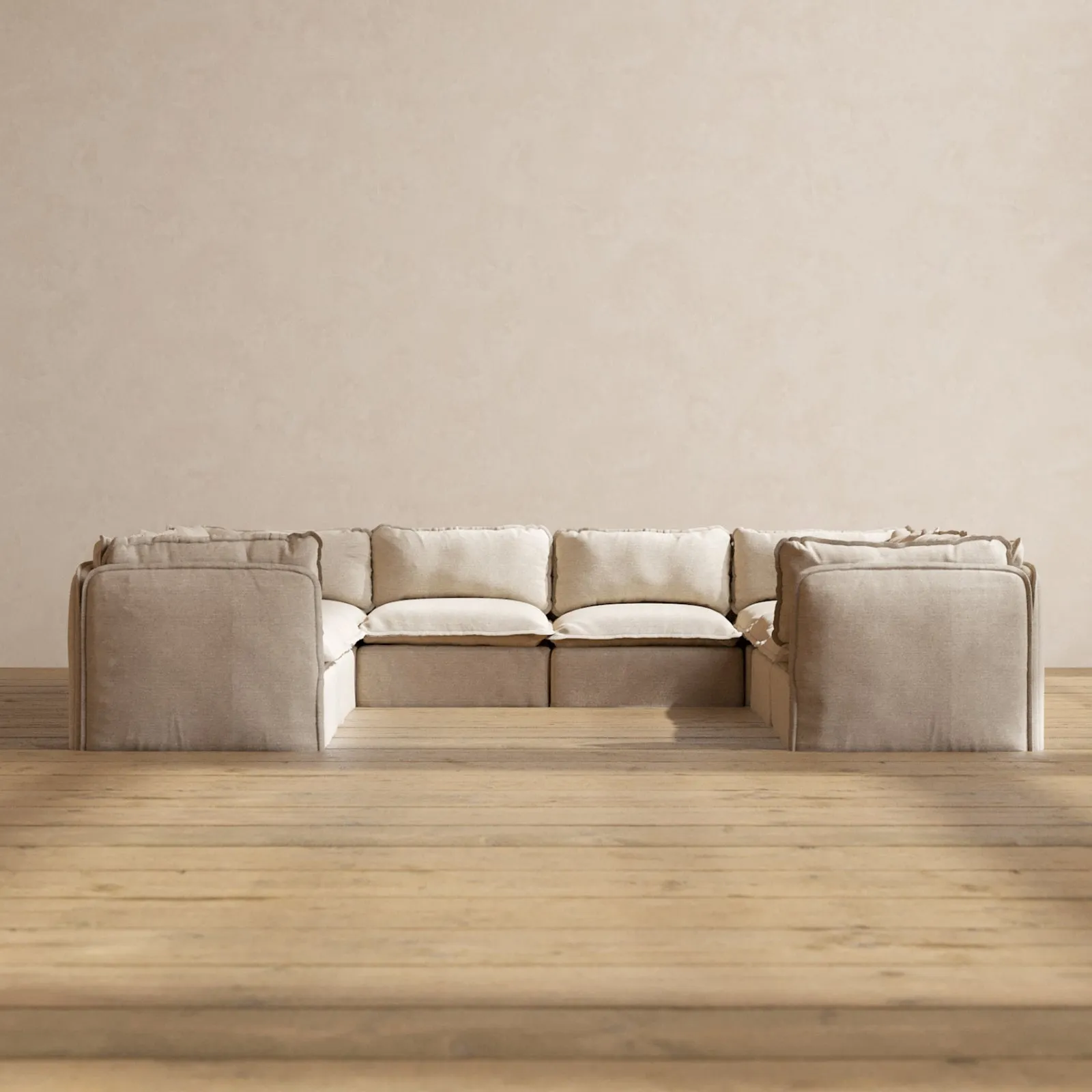 Slipcover Only - Modular Performance 8-Seater U-Sectional | Blended Weave in Oat