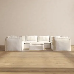 Slipcover Only - Modular Performance 8-Seater U-Sectional   Ottoman | Knit Boucle in Mousse