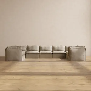 Slipcover Only - Modular Performance 9-Seater U-Sectional | Luxury Velvet in Dune