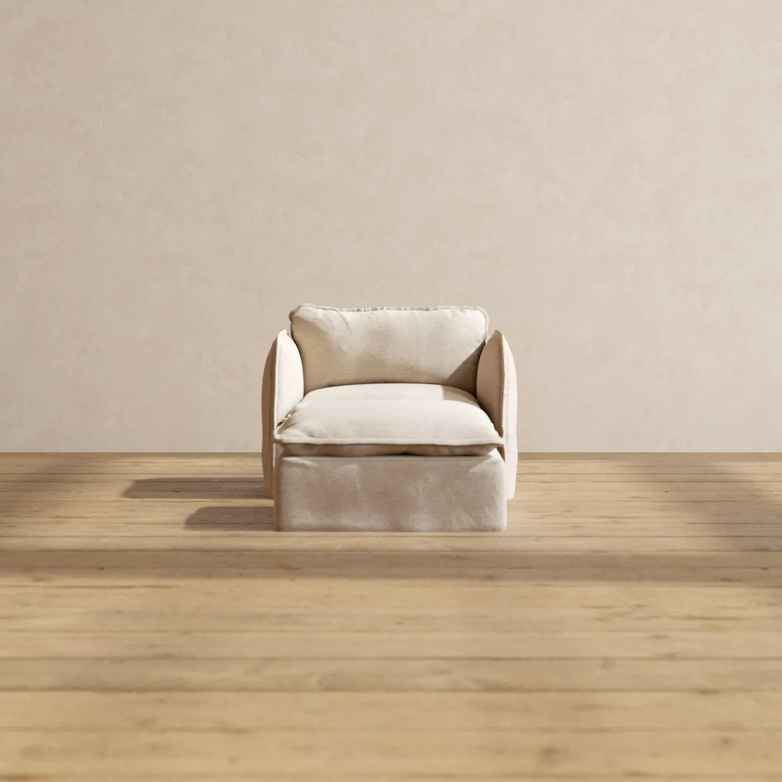 Slipcover Only - Modular Performance Armchair & Ottoman | Blended Weave in Oat