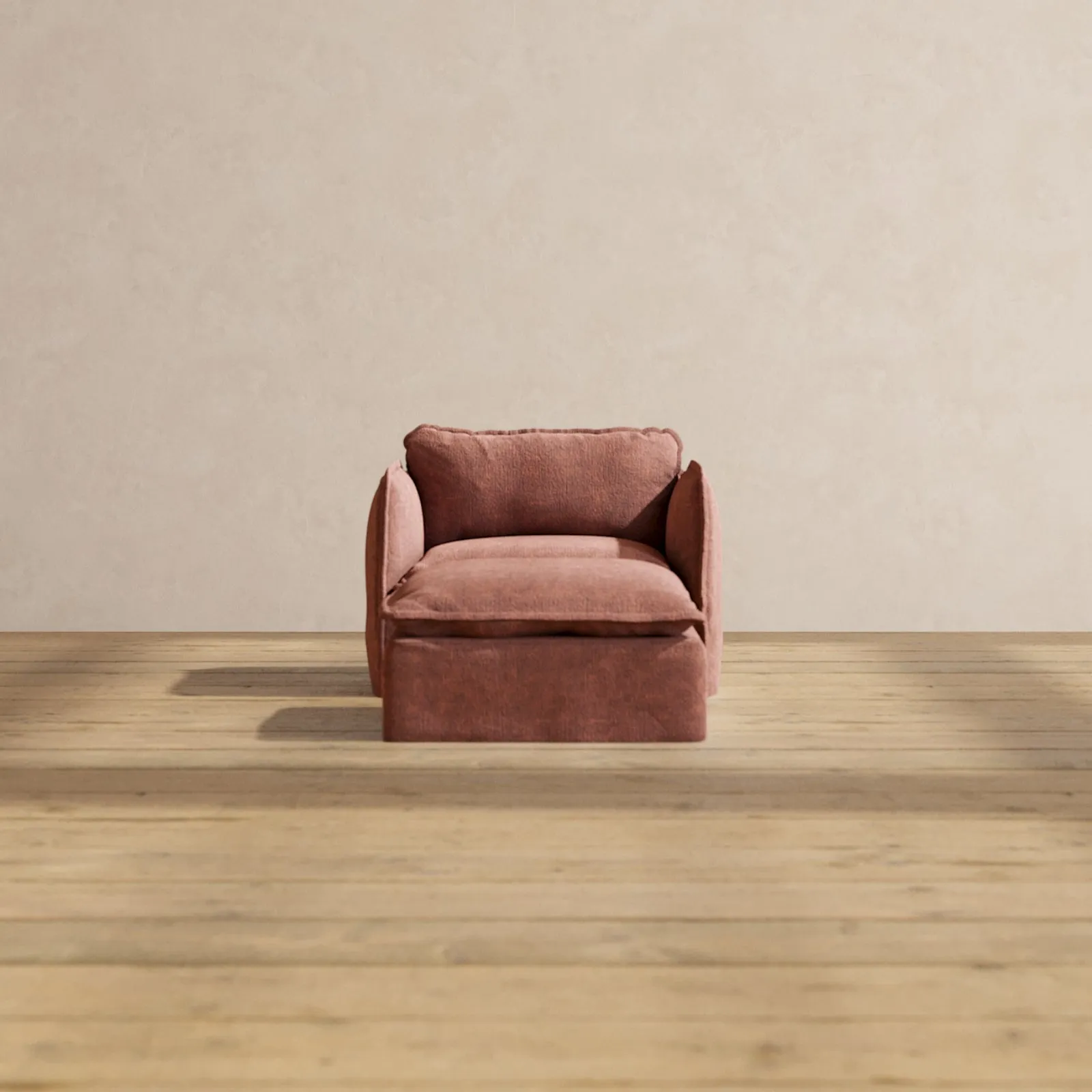 Slipcover Only - Modular Performance Armchair & Ottoman | Heirloom Velvet in Chestnut