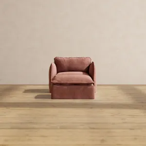 Slipcover Only - Modular Performance Armchair & Ottoman | Heirloom Velvet in Chestnut