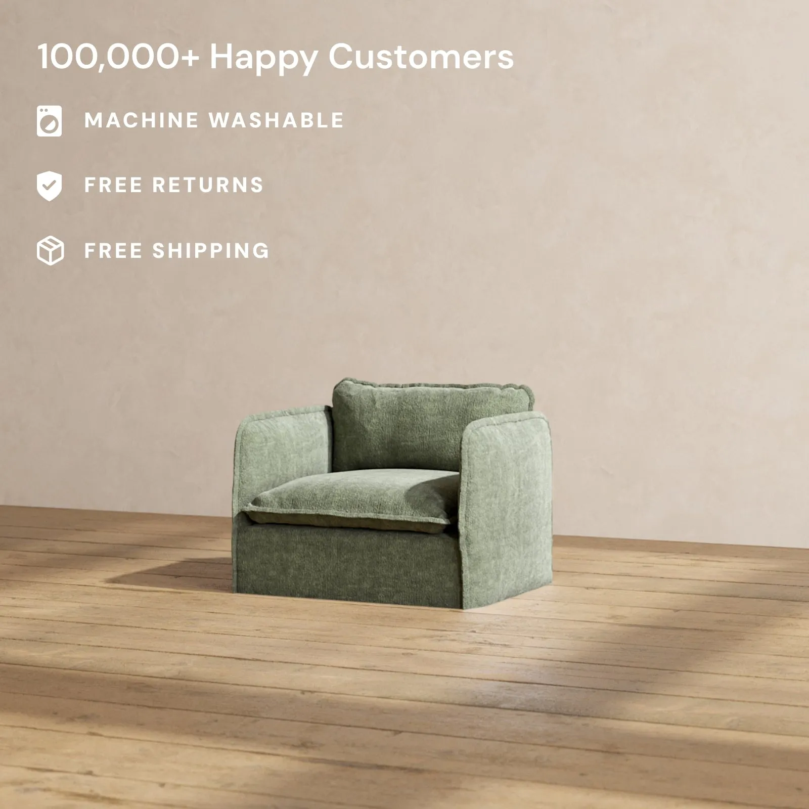 Slipcover Only - Modular Performance Armchair | Heirloom Velvet in Willow