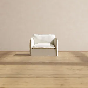 Slipcover Only - Modular Performance Armchair | Plush Weave in Eggshell