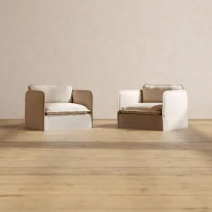 Slipcover Only - Modular Performance Armchair Set | Blended Weave in Oat