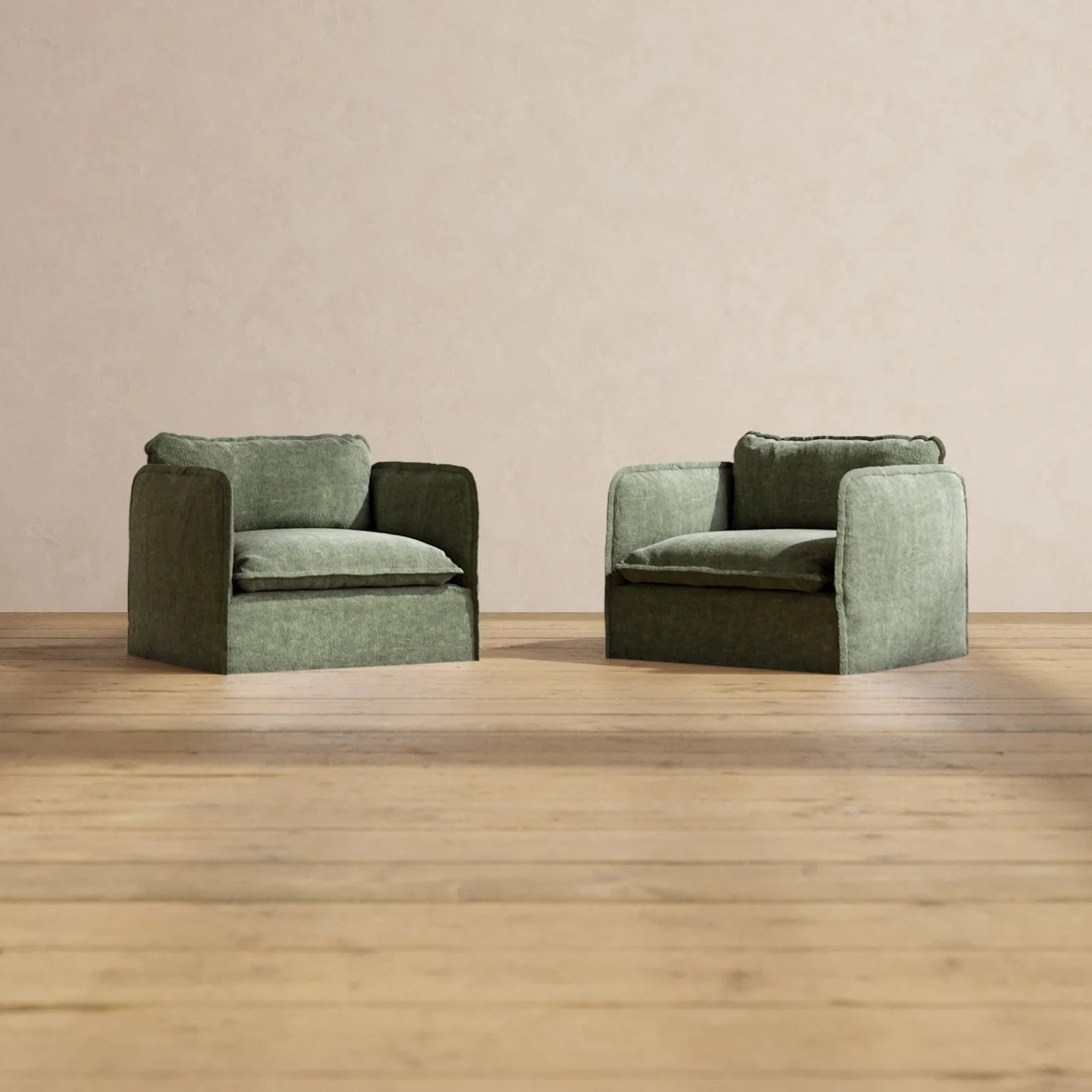 Slipcover Only - Modular Performance Armchair Set | Heirloom Velvet in Willow